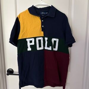 Ralph Lauren Navy and Yellow Polo Shirt